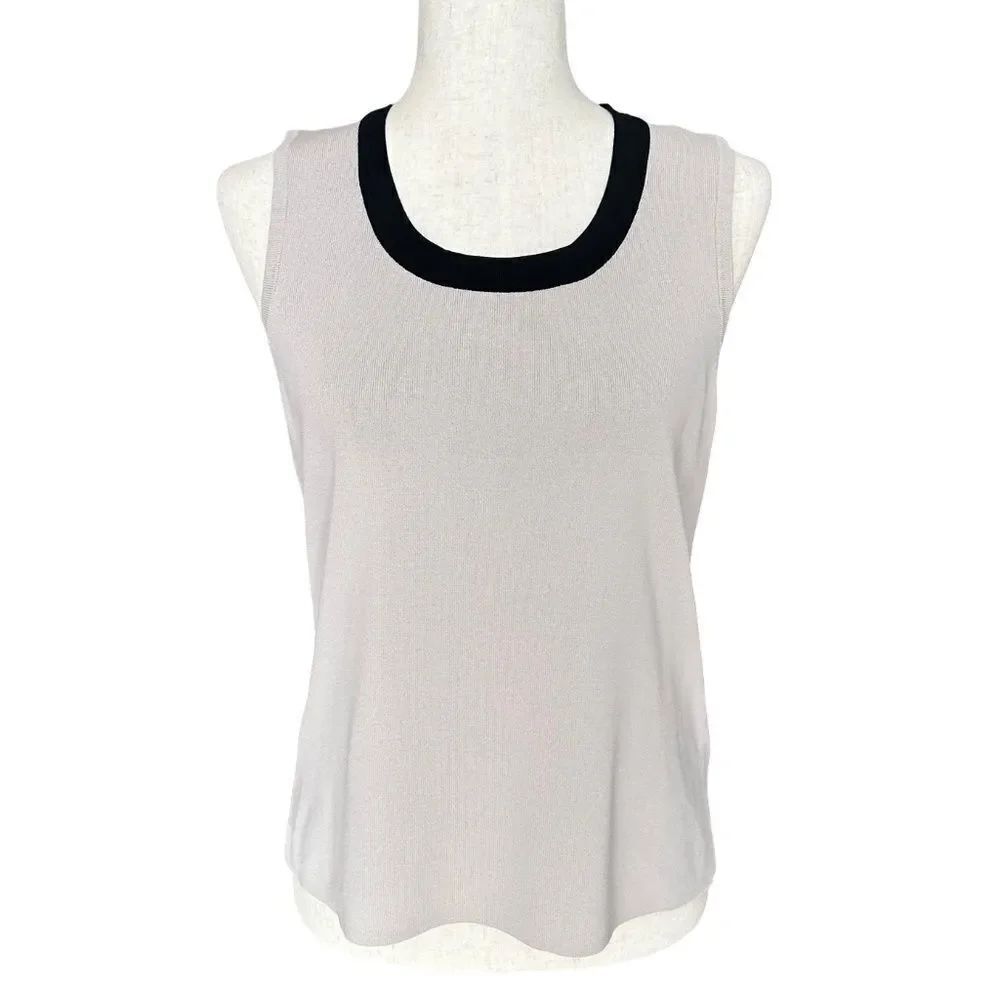 Spense Sleeveless Top-Blouse Tan & Black Size Large